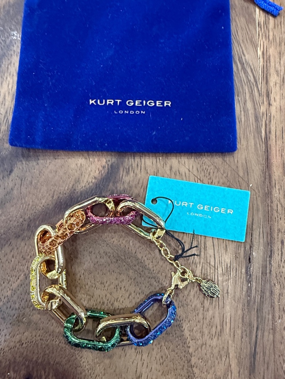 Kurt Geiger Rainbow Crystal Link Bracelet